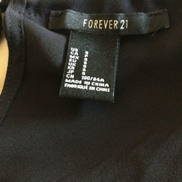 Forever 21 Black Pullover‎ Top Sheer Bodice with Studs 3/4 Sleeves Size S - Picture 8 of 11